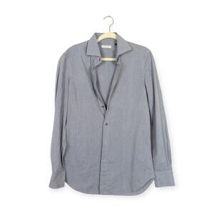 NWT Boglioli Solid Chambray Blue Casual Button Down Shirt